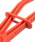 Close-up of red nylon hose pinch-off pliers from Three Pack Hose Pinch Off Pliers In Red Nylon For Automotive Fuel Line Clamps And Brake Radiator And Coolant Hoses Heat Resistant And Nonconductive Clamp Tool Set For Safe Fluid Line Maintenance
