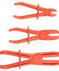 Three Pack Hose Pinch Off Pliers In Red Nylon For Automotive Fuel Line Clamps And Brake Radiator And Coolant Hoses