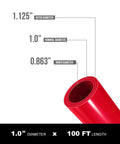 Pex A Tubing 1 Inch 100 Ft Coil Red Non Barrier Flexible PEX Pipe showing dimensions for potable water installation