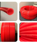 Pex A Tubing 1 Inch 100 Ft Coil Red Non Barrier Flexible PEX Pipe for Potable Water shown in coil and close-up views