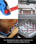 Pex A Tubing 1 Inch 100 Ft Coil Red Non Barrier Flexible PEX Pipe used in residential radiant heating applications.
