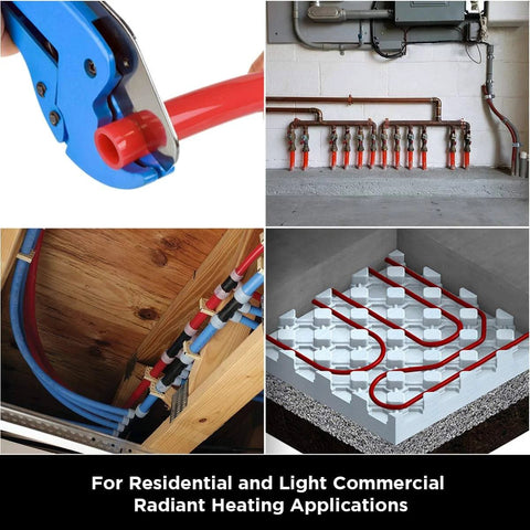 Pex A Tubing 1 Inch 100 Ft Coil Red Non Barrier Flexible PEX Pipe used in residential radiant heating applications.