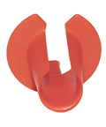 Anti Short Bushings For Flex Conduit ProConnex 02 55037L red plastic fitting, protects conductors from sharp edges, close-up view.
