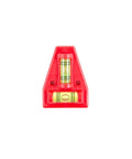 Highly Portable, High-Impact Level Mount with two easy-read vials, red plastic, for front-to-back or side-to-side leveling of tools.