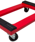 Plastic 4-Wheel Furniture Dolly with Steel-Reinforced Frame and 4-Inch 4-Way Swivel Casters, 1200 Lbs Capacity, 18-Inch x 30-Inch, Red