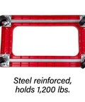 Top view of the Plastic 4-Wheel Furniture Dolly with Steel-Reinforced Frame and 4-Inch 4-Way Swivel Casters, 1200 Lbs Capacity.