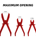 Plastic Insulated Hose Clamp Pliers Set In 3 Sizes With 6 Pieces For Automotive Radiator Brake Gas Coolant Hoses And Fuel Lines Red