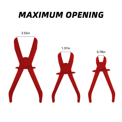Plastic Insulated Hose Clamp Pliers Set In 3 Sizes With 6 Pieces For Automotive Radiator Brake Gas Coolant Hoses And Fuel Lines Red