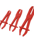 Three Pack Plastic Hose Pinch Off Pliers Set For Automotive Hoses And Fuel Lines Red Plastic Line Clamp Pliers Ideal For Radiator Brake Coolant Gas Lines And General Vehicle Maintenance