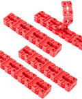 48 Piece Outlet Spacers Pack For Electrical Boxes And Wall Plates Plastic Spacers shown in red with adjustable twist-apart design.
