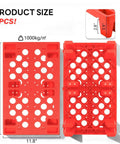 Red 6 Pack Plastic Pallets Lightweight Nestable Polyethylene Floor Pallets With Moisture Proof Mesh Surface for air circulation