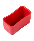 Red plastic end cap for strut channels, fits 13/16 and 7/8 inch tall channels, part of a 10 Pack Red Plastic Strut Channel Caps set.