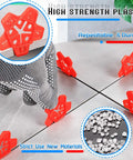 Reusable Tile Spacers 300 Pcs Five Size In One Horseshoe U Shape Plastic Shims for precise grout gaps and tile leveling.