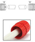 Pro Grade Pipe And Tubing Reamer For Burr Removal And Smooth Edges On Tubing From One Eighth Inch To One And Five Eighths Inch Diameter In Red Durable Plastic Body Prime-Line RP77271 Single Pack with red body and tube.