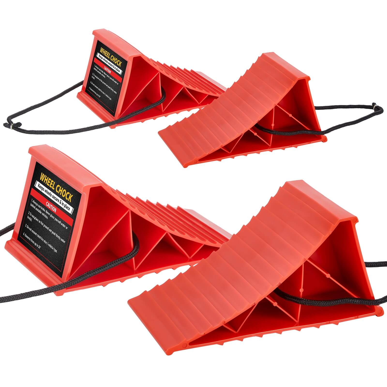 Heavy Duty RV Wheel Chocks 4 Pack, Easy Removal