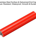 Durable Polyurethane Coated Conveyor Roller For 2 Inch Diameter And 10 Inch Length Red Finish With Stainless Steel Shaft Ends And Galvanized End Caps 2 Pack Heavy Duty Replacement Part For Industrial Conveyors PATIKIL