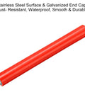 Durable Polyurethane Coated Conveyor Roller 2.4 Inch Diameter 20 Inch Length Red with Stainless Steel Shaft and Galvanized End
