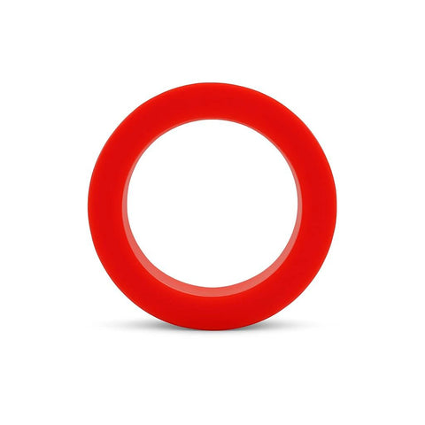 2pcs Robot Wheel Tires Pair with 51mm high grip polyurethane traction tires Shore 30A front view of red tire.