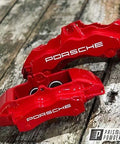 Astatic Red Solid Tone Polyester Powder Coating 1 LB High Gloss Finish For Automotive Metal Wheels And Parts Durable High Performance Coating Proudly Made In The USA 85 Plus Gloss Units on red Porsche brake calipers.