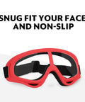 Red Protective Goggles Two Pack For Nerf Gun Battles Lightweight Safety Glasses with black adjustable strap
