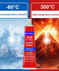 340G RTV Silicone Gasket Maker Red Sealant For High Temperature Gaskets shown with temperature range -60°C to 300°C