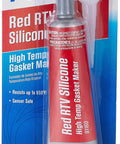 High-Temp Red RTV Silicone Gasket Maker, 3 Oz tube in packaging, heavy-duty sealant for forming in-place gaskets, temperature resists up to 650F