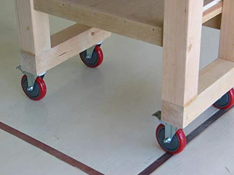 4 Inch Heavy Duty Caster Wheels With Brakes And Screws Set Of Four Silent Rubberized Castors Up To 1320 Lbs Capacity