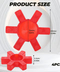 Flexible L095 NBR Rubber Spider Insert Set For L Jaw Couplings, 4 Pack Solid Spider Center Inserts In Red, 53mm OD size image