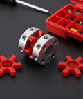 Flexible L095 NBR Rubber Spider Insert Set For L Jaw Couplings, 4 Pack Solid Spider Center Inserts In Red
