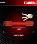 Rugged Hitch Pin Lock For Class III And IV Five Eighths Inch Hitches With Rubberized Cap, Weatherproof Anti Theft Security