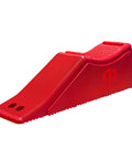 Red ramp, 5.5 inch lift, single piece, textured surface for traction, Rugged Five And A Half Inch Lift Trailer Ramp For Quick Tire Changes On Dual Axle Trailers, Engineered For Extra Traction And Durability, 15,000 Lb Rating, Essential RV Safety Tool From Beech Lane With Lifetime Warranty And USA Based Customer Service.