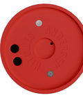 Red Andersen Hitches leveling block, circular top view, Heavy Duty RV Leveling Block Set 6 Pack With Free Step For Stable Parking