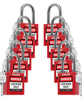 Lockout Tagout Locks Set 10 Locks Keyed Different 1 Key Per Lock OSHA Compliant Safety Padlocks For Electrical Lockout