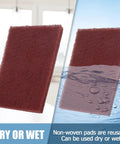 Six Pack Red Scuff Pads Very Fine Grade for Paint Prep showing wet and dry use options