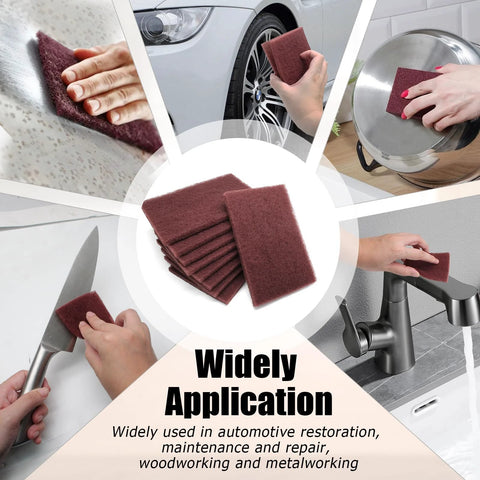 Six Pack Red Scuff Pads Very Fine Grade for Paint Prep and Finishing in various cleaning applications