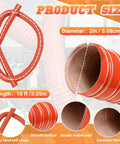 Image of 2 Inch Silicone Flexible Air Duct Hose For High Heat Exhaust And Dryer System, 10 Foot Length, showing red color and structure.