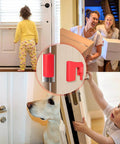 Hanging Silicone Door Pinch Guard And Anti Door Slam Stopper For Kid Safe Baby Proofing Doors That Stay Open Hidden Mount On Hinges Soft Rubber Protection Red 2 Pack in use