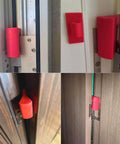 Hanging Silicone Door Pinch Guard And Anti Door Slam Stopper For Kid Safe Baby Proofing Doors That Stay Open Hidden Mount On Hinges Soft Rubber Protection Red 2 Pack