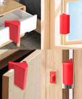 Hanging Silicone Door Pinch Guard And Anti Door Slam Stopper For Kid Safe Baby Proofing Doors That Stay Open Hidden Mount On Hinges Soft Rubber Protection Red 2 Pack