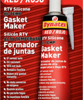 Red High Temp RTV Silicone Gasket Maker For Formed-In-Place Gaskets, Heavy-Duty Oil And Water Resistant Up To 650F, 85g Tube