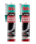 Heavy-Duty High Temp Silicone Gasket Maker And RTV Sealer - 2 Pack Tubes front view showing red color and product labeling.