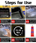 Steps for using 340G RTV Silicone Gasket Maker Red Sealant For High Temperature Gaskets, includes cleaning, application, and curing process.