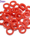 Silicone Hose Washers Set for Outdoor Garden Hoses and Faucets, 40 Pack Red O-Rings, 3/4 Inch Gasket Replacement