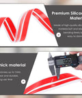Close-up of 20Ft T-Shaped Silicone Weather Stripping Seal showing premium silicone material and 1mm thickness measurement