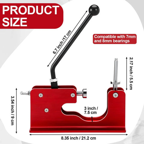 Bearings Press And Puller Tool For Skateboards And Longboards 8mm Bearings No Sweat Easy Lever Action With Size Dimensions