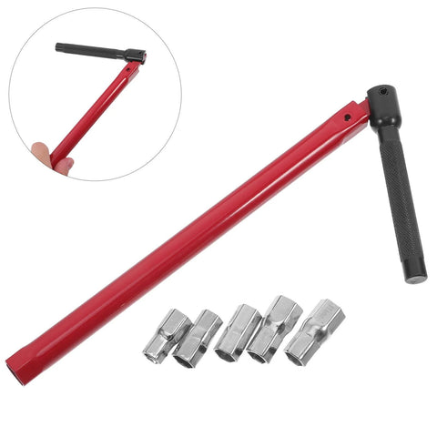 Socket Spanner Plumbing Tool Kit 8 To 13 Mm Double Ended Pipe Wrench Set with red handle for sink and faucet repairs.