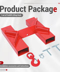 6600 Lbs Capacity Forklift Lift Hook For Pallet Forks Universal Fit Built Tough With Swivel Hook Red Powder Coated Finish ALMULOO Steel Lifting Hoist With 2 T Screws