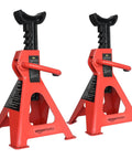 Steel Jack Stands 3 Ton Capacity Pair With Adjustable Height And Self Locking Ratchet Supports Up To 6000 Pounds Easy To Use