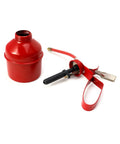 Red Powder Coated Steel Pistol Style Oil Can 12 Ounce 400 Ml With Flexible Tube Manual Pump Oiler 2 Pack QWORK