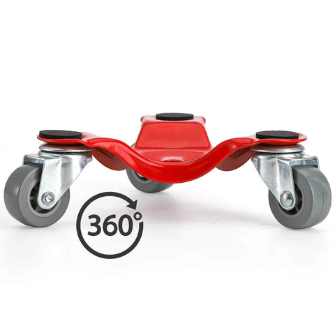 4 Pack Steel Tri-Dolly, 200 lbs Load Capacity 3 Wheel Mover's Dolly front view with 360-degree rotation design